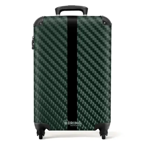 Groene carbonstructuur met zwarte middenstreep NBS - Handbagage koffer - Volwassenen Unisex middel -productfoto_recht