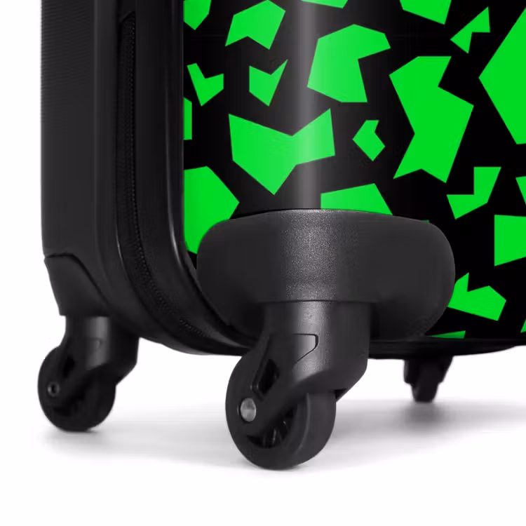 Groene fragmenten op zwart NBS - Handbagage koffer - Volwassenen Unisex middel -wiel