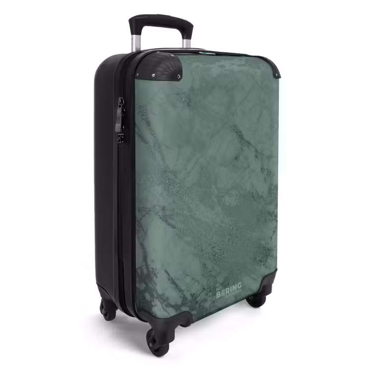 Groene marmerlook NBS - Handbagage koffer - Volwassenen Unisex middel -productfoto_3d