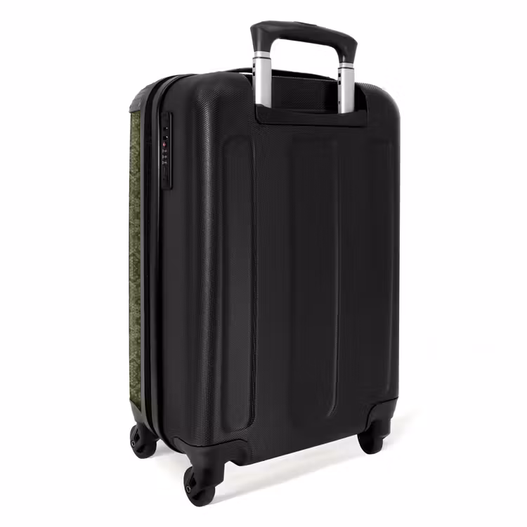 Groen slangenhuid met symmetrische schubstructuur NBS - Handbagage koffer - Volwassenen Unisex middel -achterkant