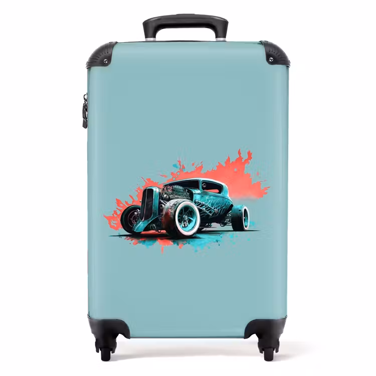 Hotrod turquoise NBS - Handbagage koffer - Unisex middel -productfoto_recht