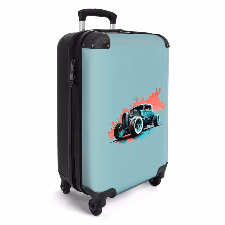 Hotrod turquoise NBS - Handbagage koffer - Unisex middel -productfoto_3d