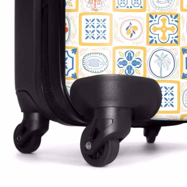 Italiaanse tegel print geel NBS - Handbagage koffer - Volwassenen Unisex middel -wiel