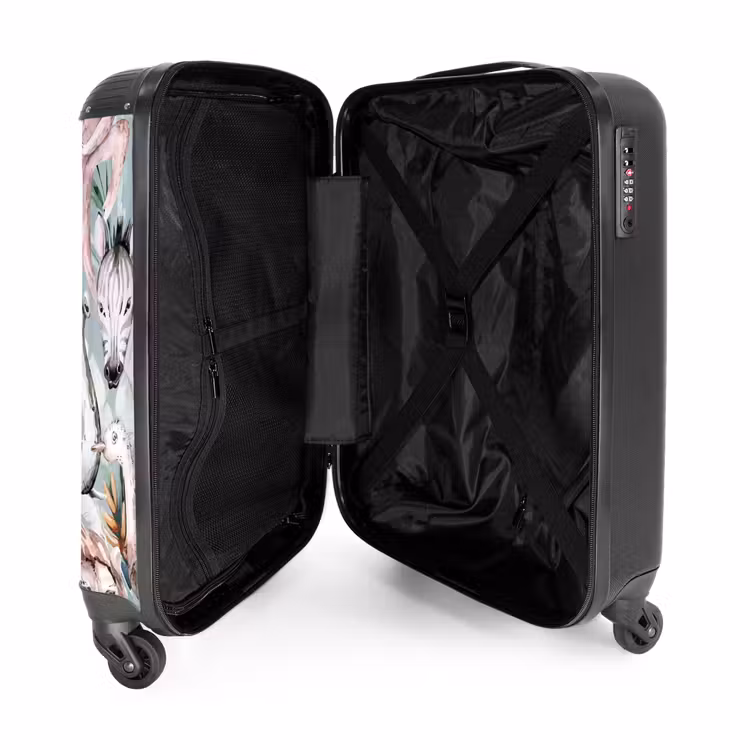 Jungle in Lichte Kleuren NBS - Handbagage koffer - Unisex middel -binnenkant