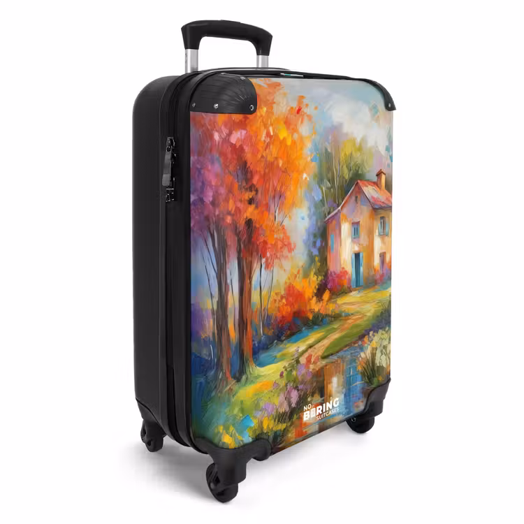 Landschap - Kleurrijk - Olieverf - Kunst NBS - Handbagage koffer - Unisex middel -productfoto_3d