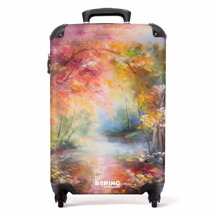 Landschap - Olieverf - Kleurrijk - Natuur NBS - Handbagage koffer - Unisex middel -productfoto_recht