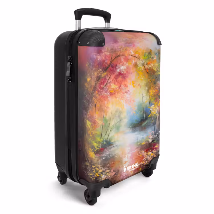 Landschap - Olieverf - Kleurrijk - Natuur NBS - Handbagage koffer - Unisex middel -productfoto_3d