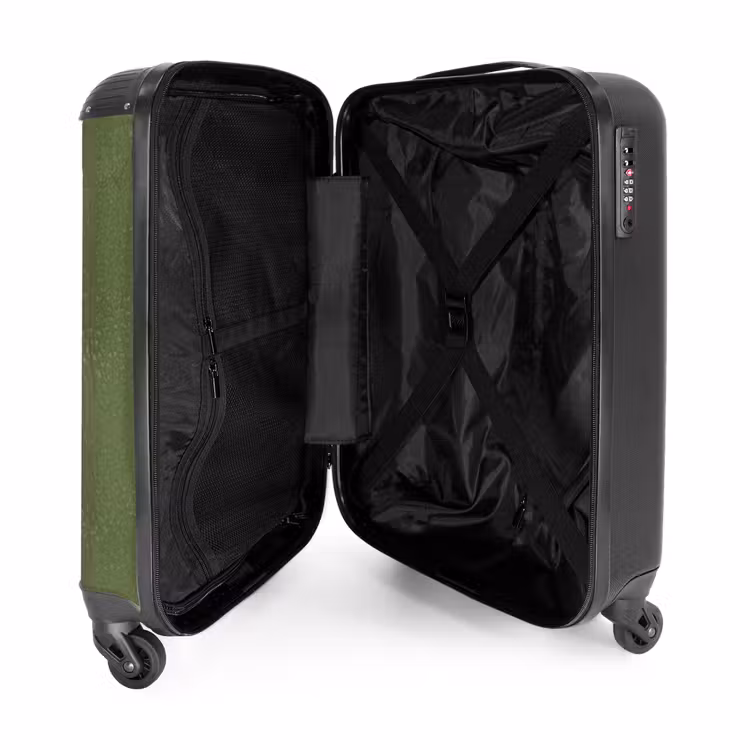 Lederen look apple groen NBS - Handbagage koffer - Volwassenen Unisex middel -binnenkant