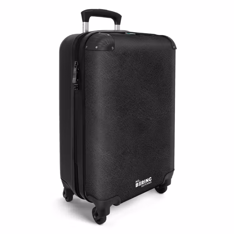 Lederen look zwart NBS - Handbagage koffer - Volwassenen Unisex middel -productfoto_3d