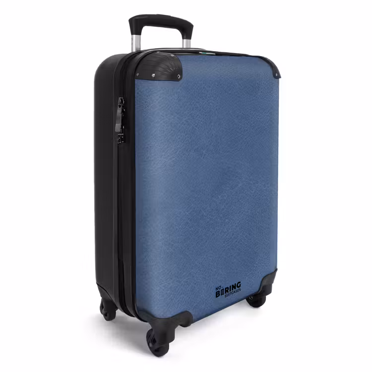 Lederen look blauw NBS - Handbagage koffer - Volwassenen Unisex middel -productfoto_3d