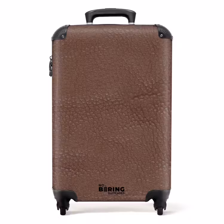 Lederen look kastanje bruin NBS - Handbagage koffer - Volwassenen Unisex middel -productfoto_recht