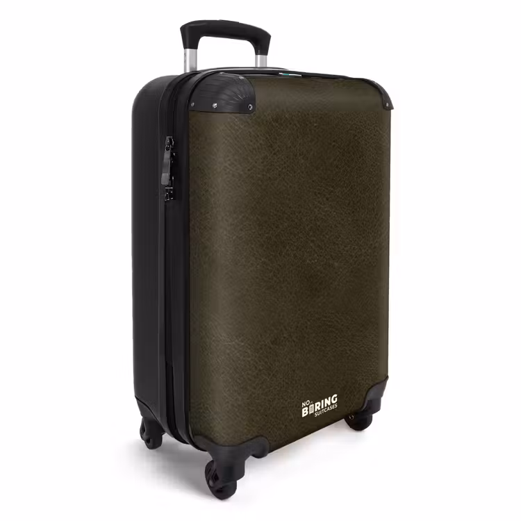 Lederen look donker groen NBS - Handbagage koffer - Volwassenen Unisex middel -productfoto_3d