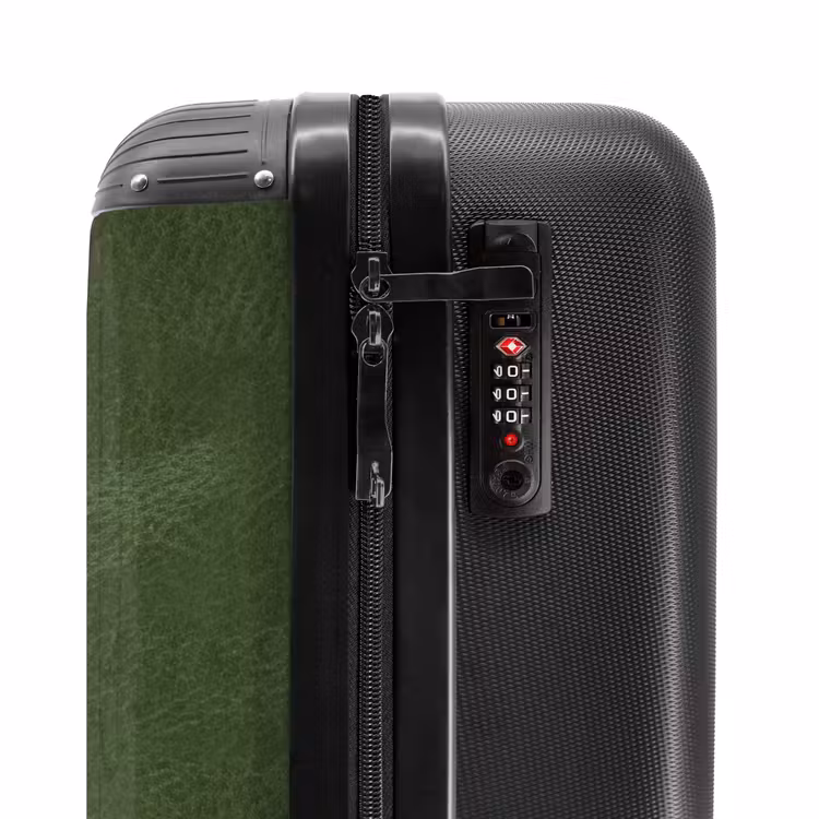 Lederen look bos groen NBS - Handbagage koffer - Volwassenen Unisex middel -slot