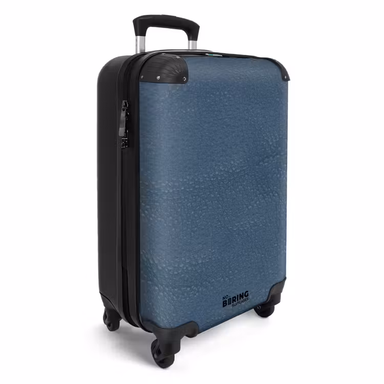 Lederen look grijs blauw NBS - Handbagage koffer - Volwassenen Unisex middel -productfoto_3d