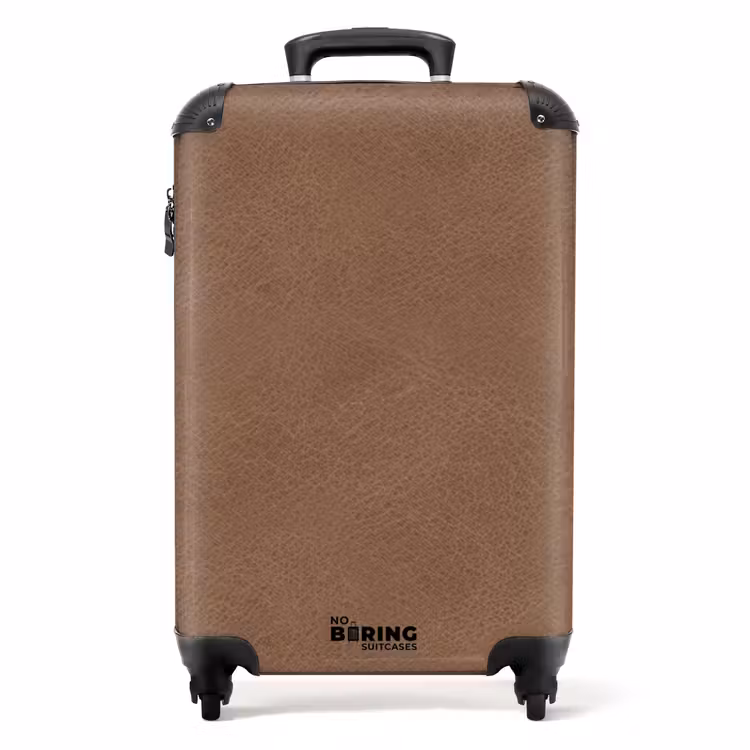 Lederen look licht bruin NBS - Handbagage koffer - Volwassenen Unisex middel -productfoto_recht