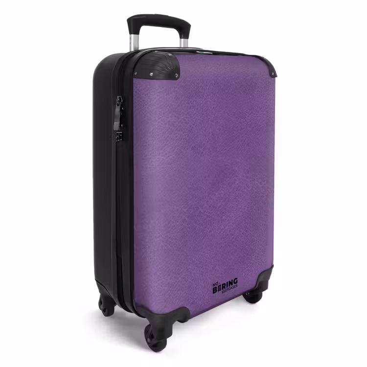 Lederen look lila paars NBS - Handbagage koffer - Volwassenen Unisex middel -productfoto_3d