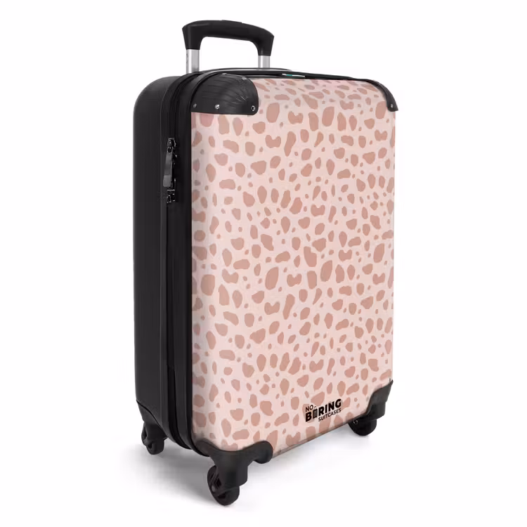 Luipaard patroon op poederroze NBS - Handbagage koffer - Volwassenen Unisex middel -productfoto_3d