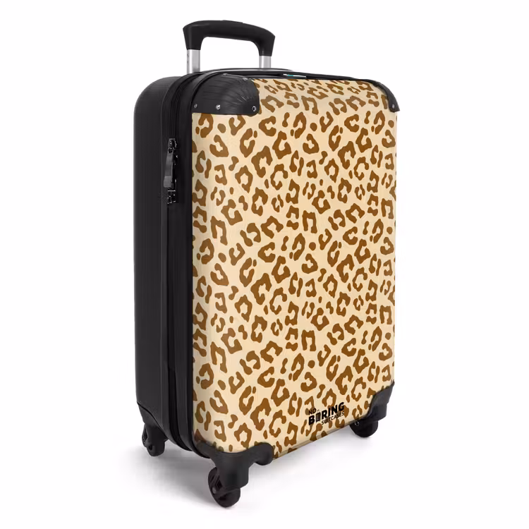 Lichtbruin luipaardpatroon NBS - Handbagage koffer - Volwassenen Unisex middel -productfoto_3d
