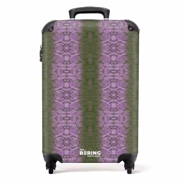 lichtpaars slangenhuid met symmetrische schubstructuur NBS - Handbagage koffer - Volwassenen Unisex middel -productfoto_recht