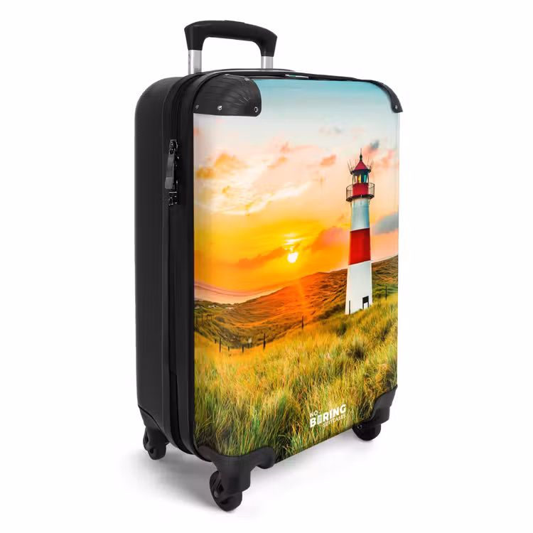 Vuurtoren bij zonsondergang NBS - Handbagage koffer - Unisex middel -productfoto_3d