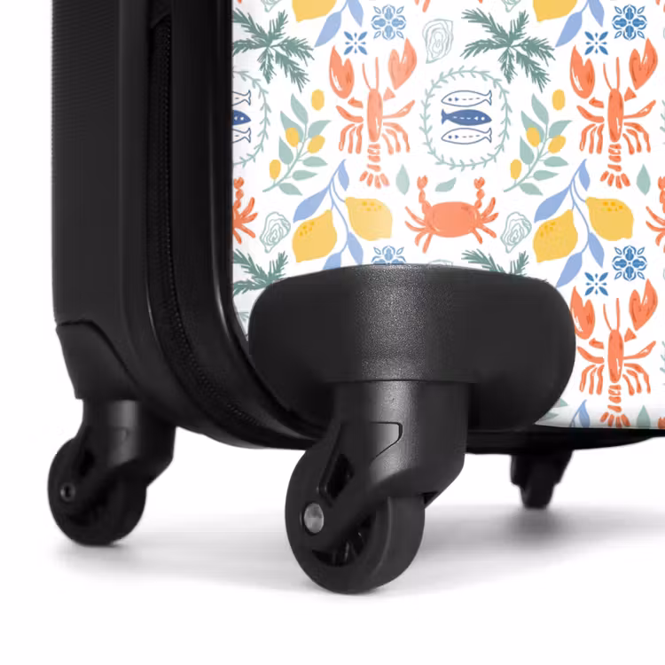 Kreeft en citroen patroon kleurrijk NBS - Handbagage koffer - Volwassenen Unisex middel -wiel