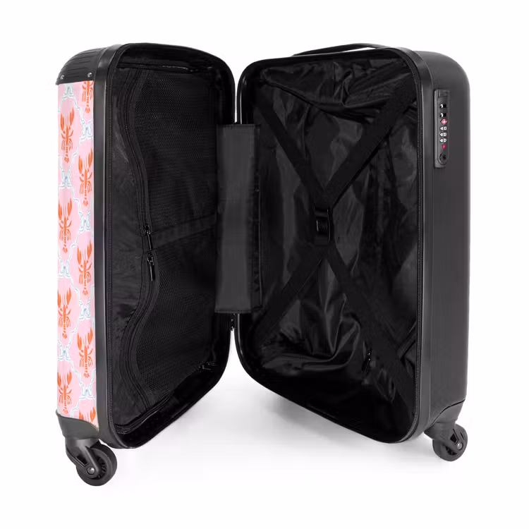 Kreeft illustratie roze NBS - Handbagage koffer - Volwassenen Unisex middel -binnenkant