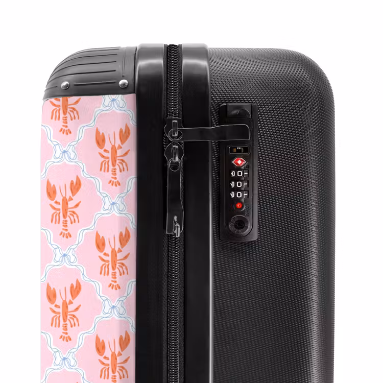 Kreeft illustratie roze NBS - Handbagage koffer - Volwassenen Unisex middel -slot