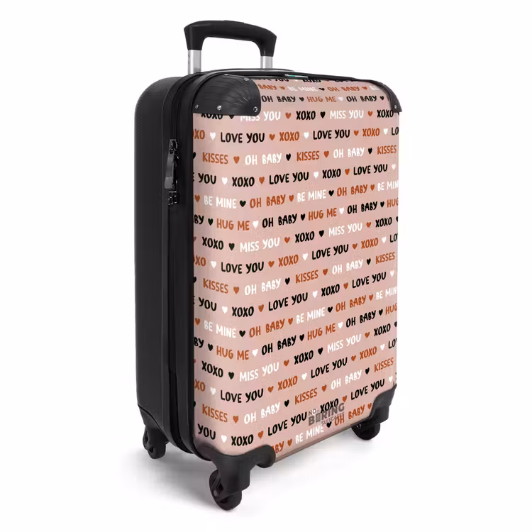 Liefdeswoorden op lichtroze NBS - Handbagage koffer - Volwassenen Unisex middel -productfoto_3d