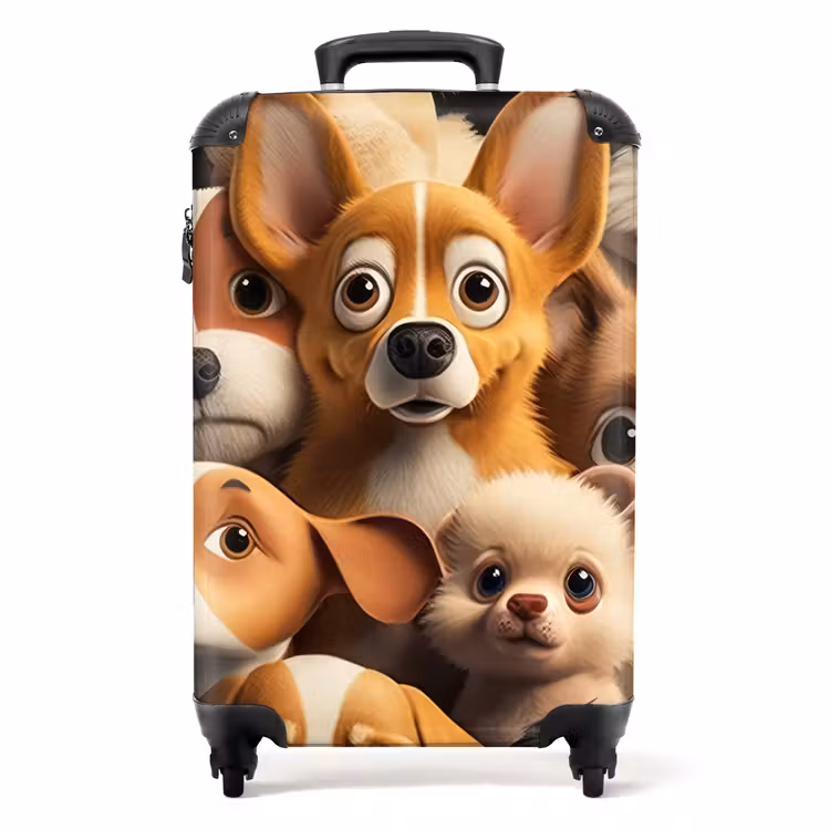 Vrolijke Hondjes NBS - Handbagage koffer - Unisex middel -productfoto_recht