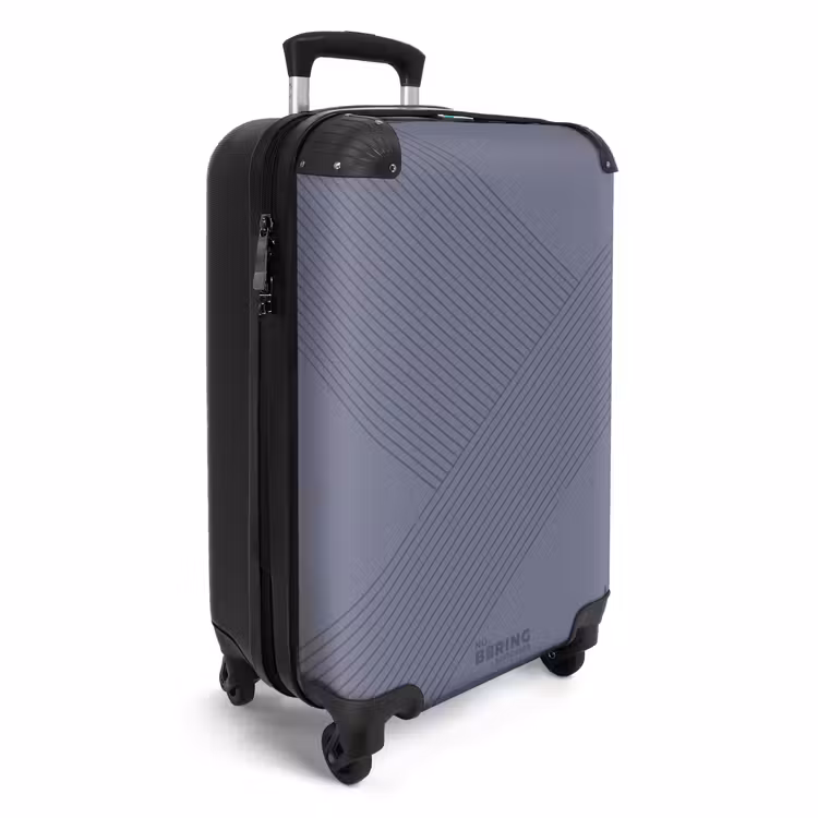Minimal - Kruisende lijnen op grijsblauw NBS - Handbagage koffer - Unisex middel -productfoto_3d