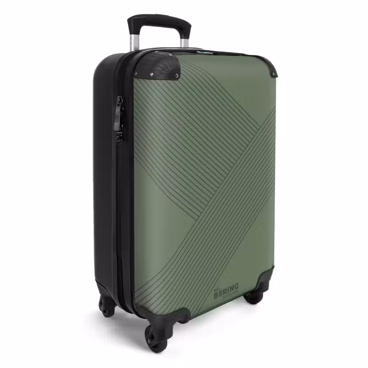 Minimal - Kruisende lijnen op Grijsgroen NBS - Handbagage koffer - Unisex middel -productfoto_3d