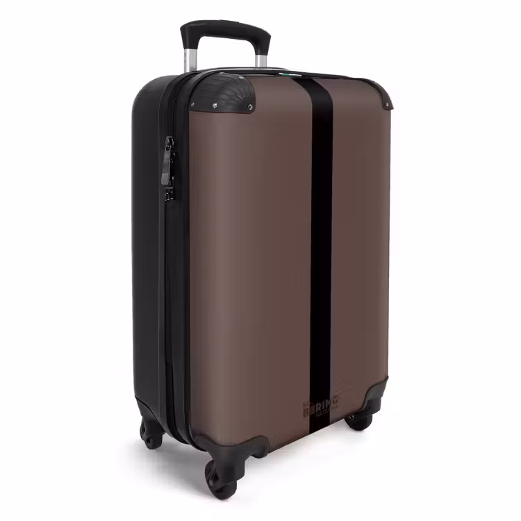 Minimal - Donkerbruin met zwarte streep NBS - Handbagage koffer - Unisex middel -productfoto_3d
