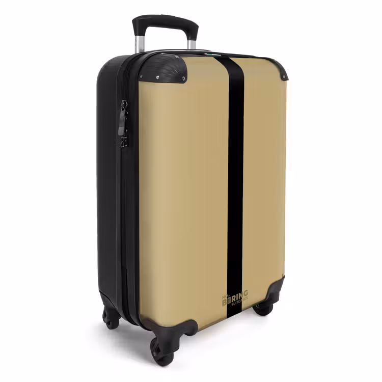 Minimal - Goudbruin met zwarte streep NBS - Handbagage koffer - Unisex middel -productfoto_3d