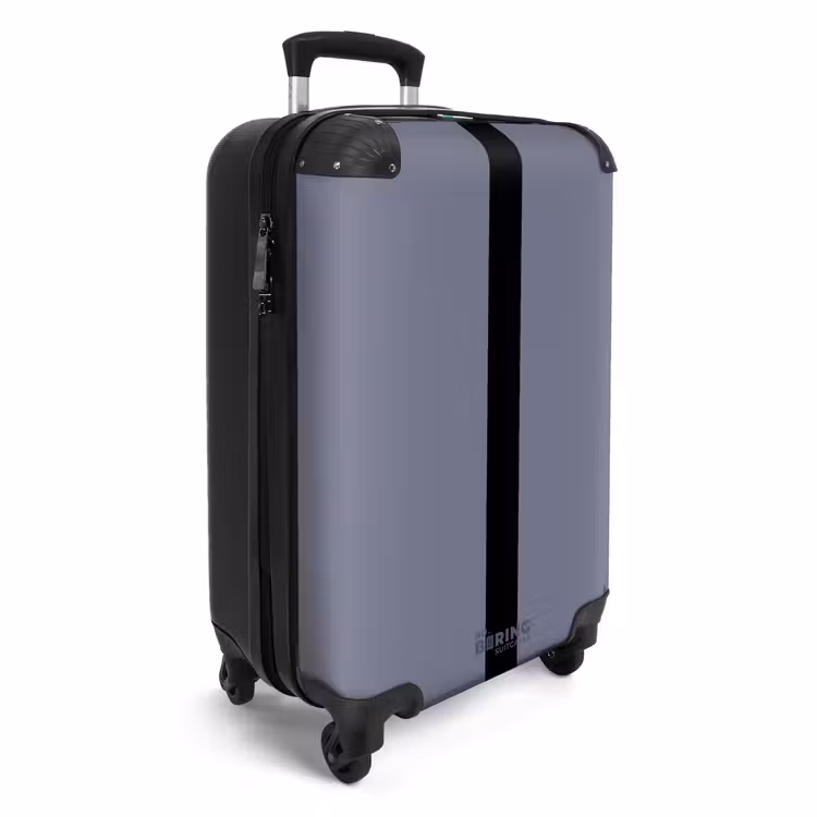 Minimal - Grijsblauw met zwarte streep NBS - Handbagage koffer - Unisex middel -productfoto_3d