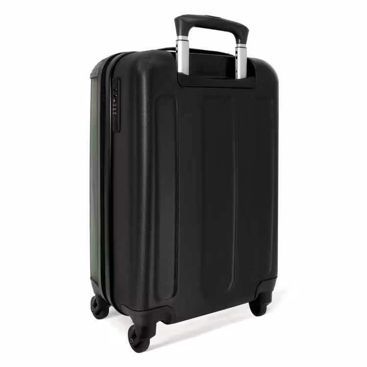 Minimal - Grijsgroen met zwarte streep NBS - Handbagage koffer - Unisex middel -achterkant
