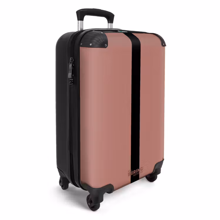Minimal - Rozenhout met zwarte streep NBS - Handbagage koffer - Unisex middel -productfoto_3d