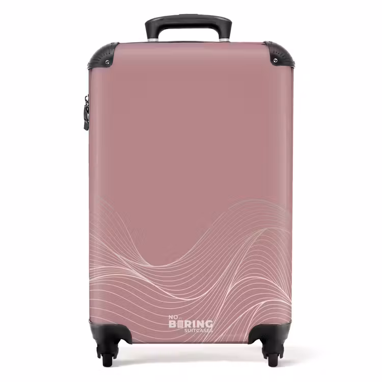 Minimal - Zacht oudroze met golven NBS - Handbagage koffer - Unisex middel -productfoto_recht
