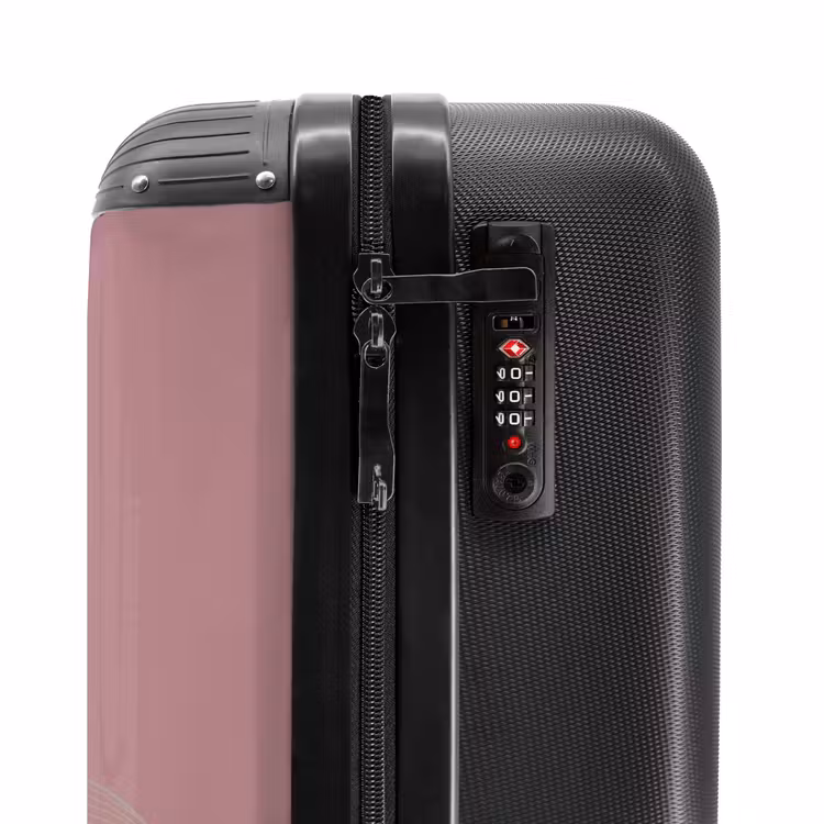 Minimal - Zacht oudroze met golven NBS - Handbagage koffer - Unisex middel -slot