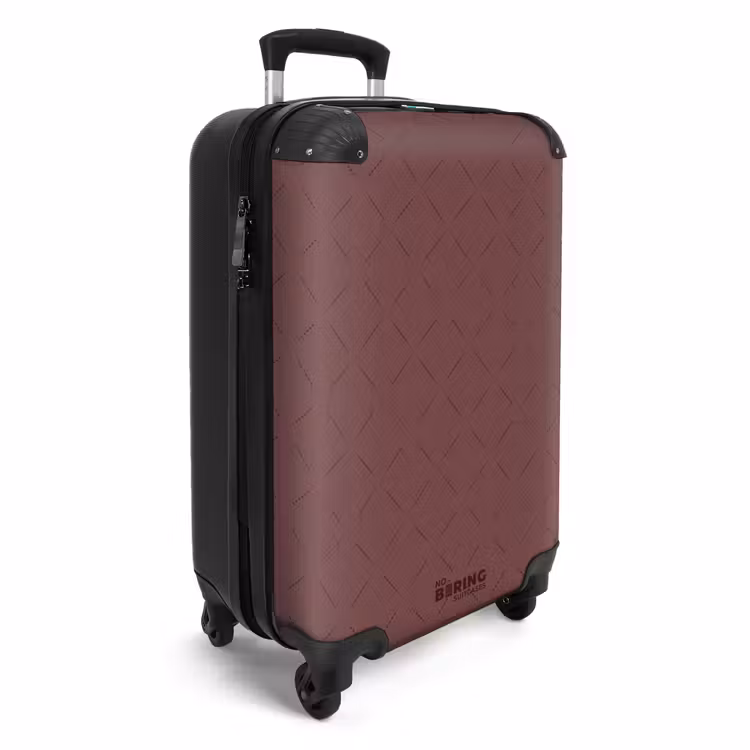 Minimal - Subtiel patroon Kastanjebruin NBS - Handbagage koffer - Unisex middel -productfoto_3d