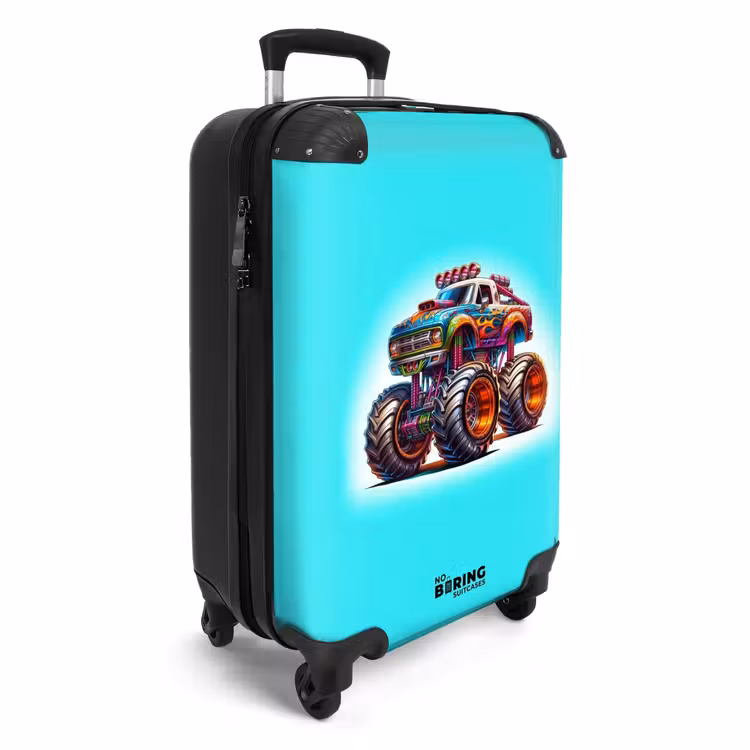 Monstertruck op Lichtblauwe Achtergrond NBS - Handbagage koffer - Unisex middel -productfoto_3d