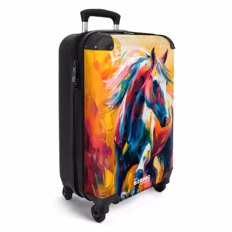 Olieverf kunstwerk van een galopperend paard NBS - Handbagage koffer - Unisex middel -productfoto_3d