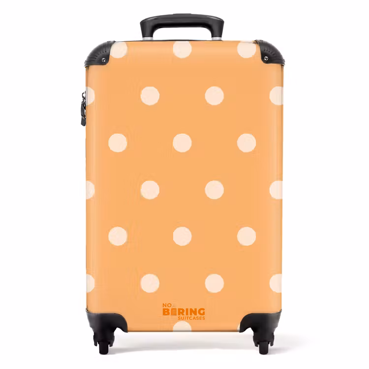 Oranje stippen patroon NBS - Handbagage koffer - Unisex middel -productfoto_recht