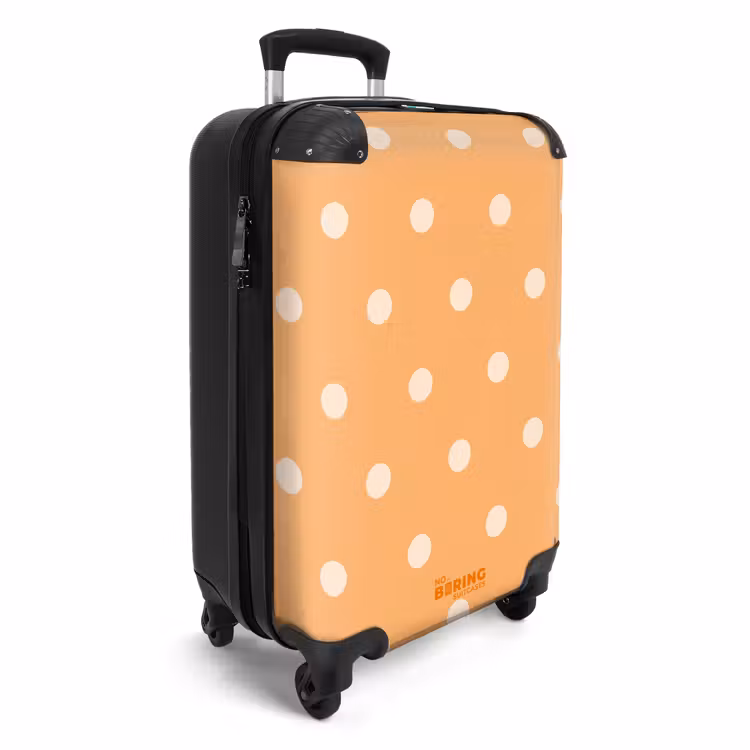 Oranje stippen patroon NBS - Handbagage koffer - Unisex middel -productfoto_3d