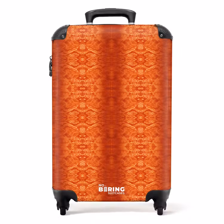 oranje slangenhuid met symmetrische schubstructuur NBS - Handbagage koffer - Volwassenen Unisex middel -productfoto_recht