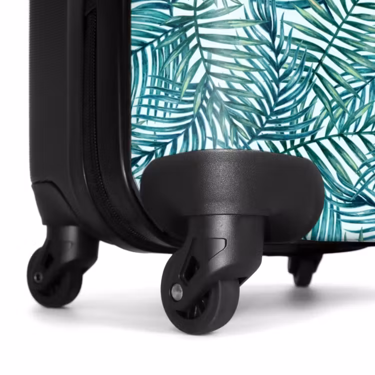Palm bladeren patroon kleurrijk blauw NBS - Handbagage koffer - Volwassenen Unisex middel -wiel