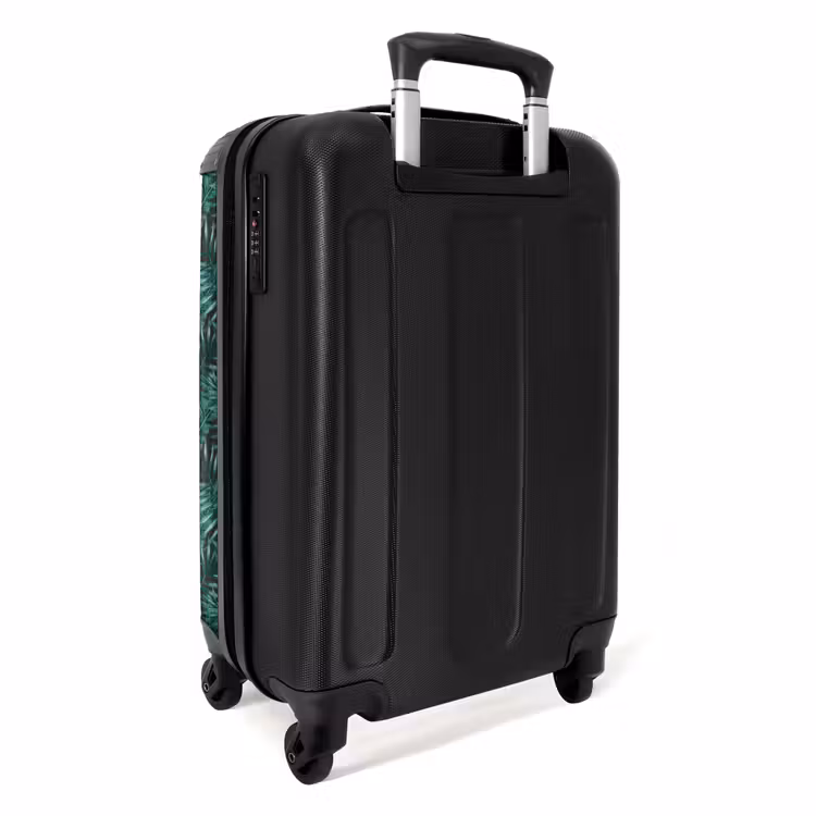 Palm bladeren patroon groen NBS - Handbagage koffer - Volwassenen Unisex middel -achterkant