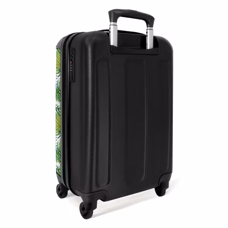 Palm bladeren patroon licht groen NBS - Handbagage koffer - Volwassenen Unisex middel -achterkant