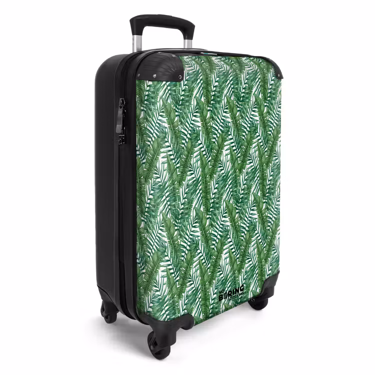 Palm lange bladeren patroon groen NBS - Handbagage koffer - Volwassenen Unisex middel -productfoto_3d