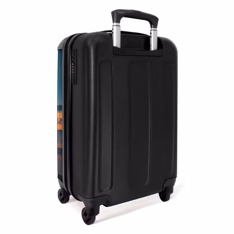 Palmboom bij zonsondergang NBS - Handbagage koffer - Unisex middel -achterkant