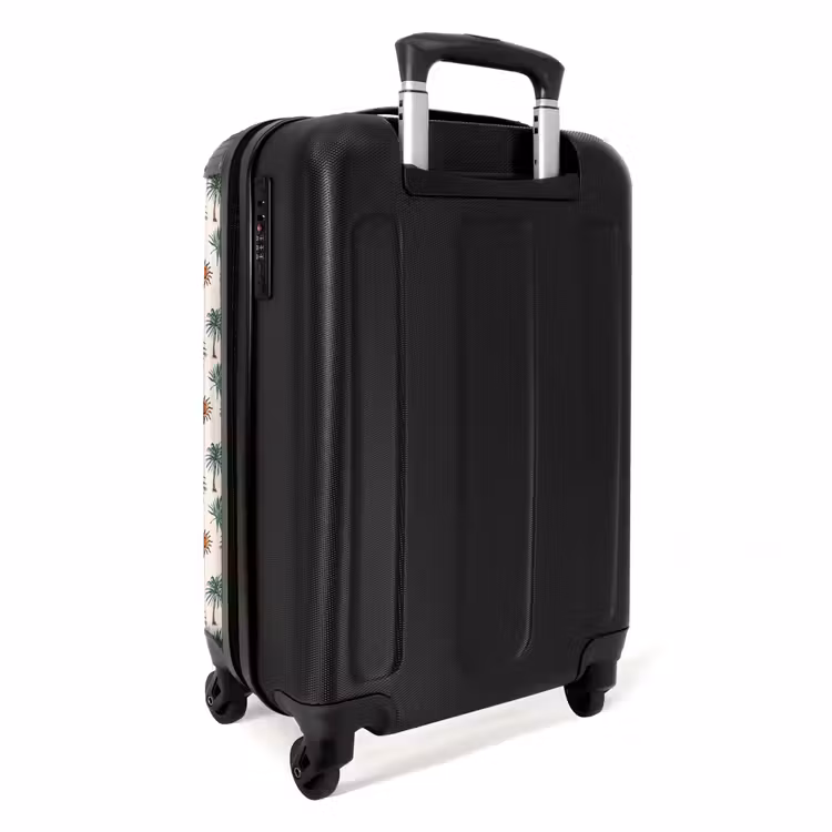 Palmbomen en zonnetjes print NBS - Handbagage koffer - Volwassenen Unisex middel -achterkant